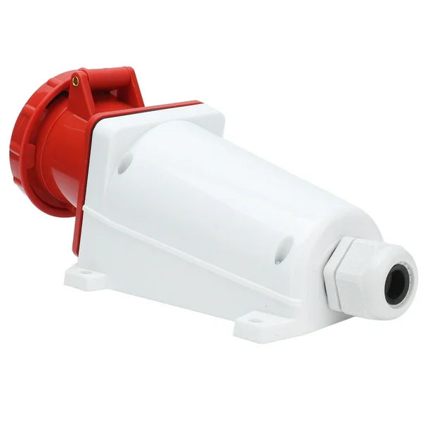 5-Pin Wall-Mount Industrial Socket (Female) – IP44 | 400V (3P+N+E)