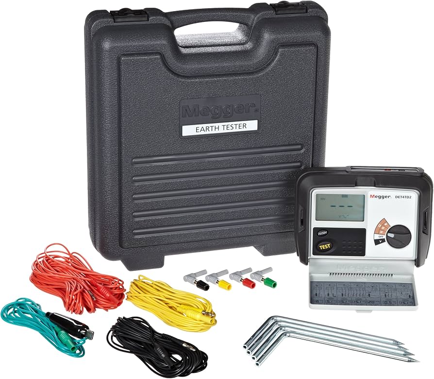 Megger DET4 Series Digital Earth/Ground Resistance Tester, Four-Terminal Ground Tester