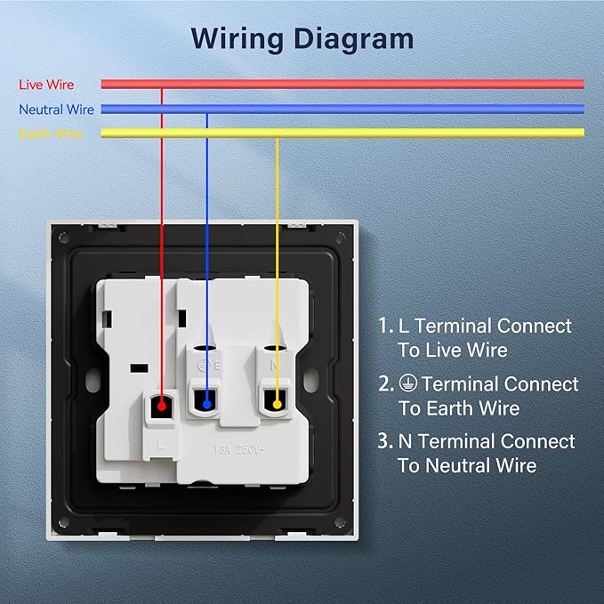 BINOKA Single Socket with 1 Gang Switch and 2 Pin Socket and Neon Power Indication