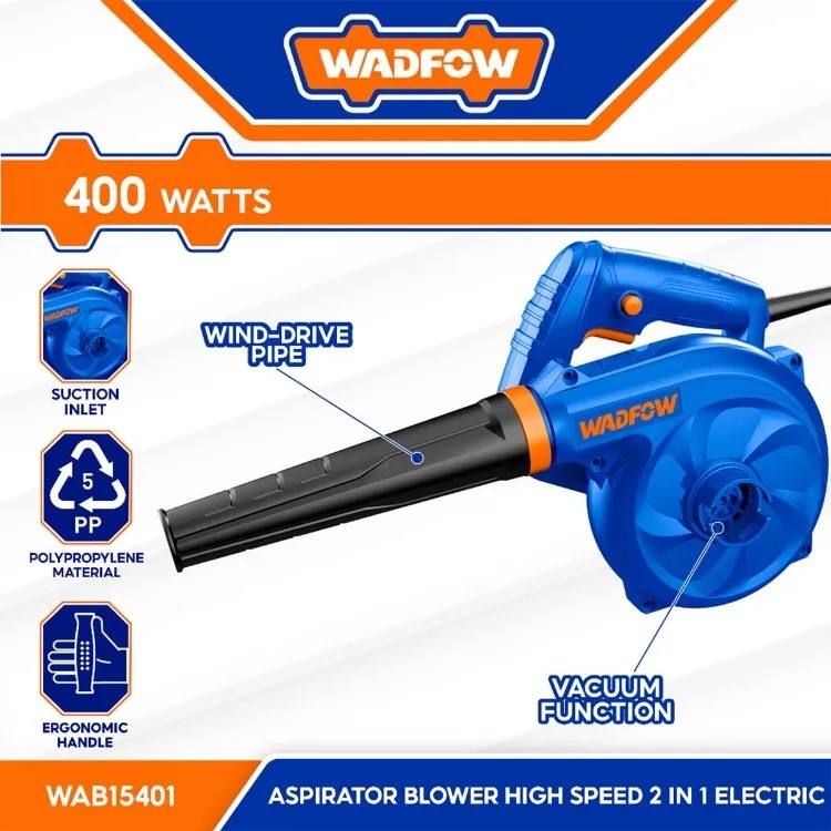 Wadfow 400W Air Aspirator / Blower (Model WAB15401) – 14,000 RPM 3.0 m³/min
