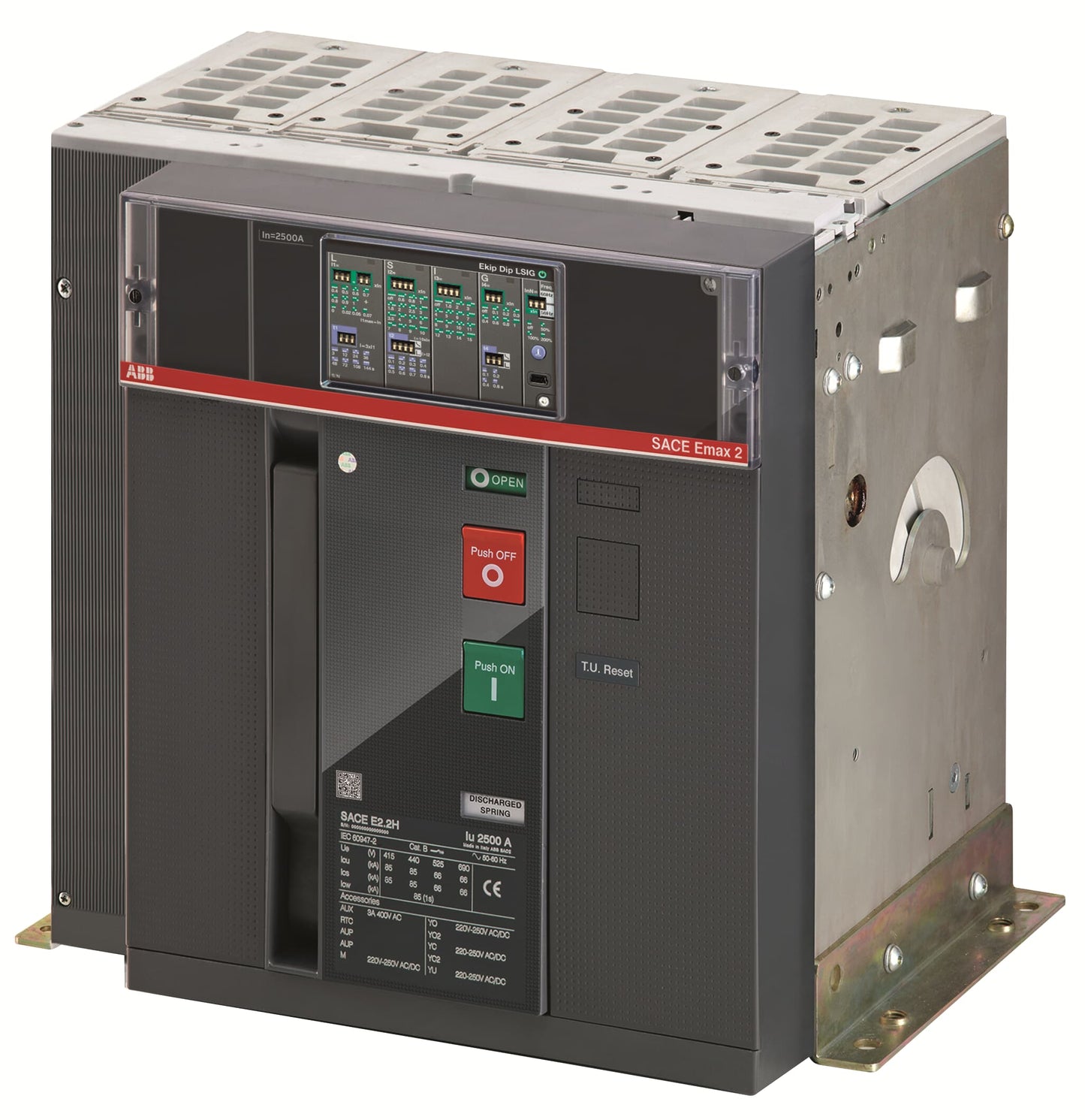 ABB E2.2N 2500 EKIP DIP LI 4-Pole Fixed Air Circuit Breaker – 2 500 A, 66 kA @ 690 V, Rear-Horizontal Terminals (1SDA071691R1)