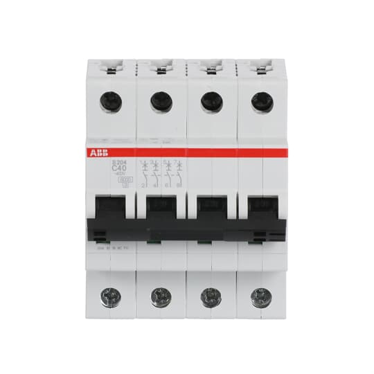 ABB SJ202T 4-Pole Miniature Circuit Breaker – 25A, C-Curve, 3kA Breaking Capacity, Thermal–Magnetic Protection (2TAZ144400R0254)