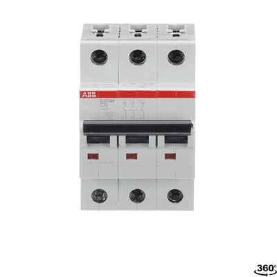 ABB SJ203T 3-Pole Miniature Circuit Breaker – 25A, C-Curve, 3kA Breaking Capacity (2TAZ144300R0254)