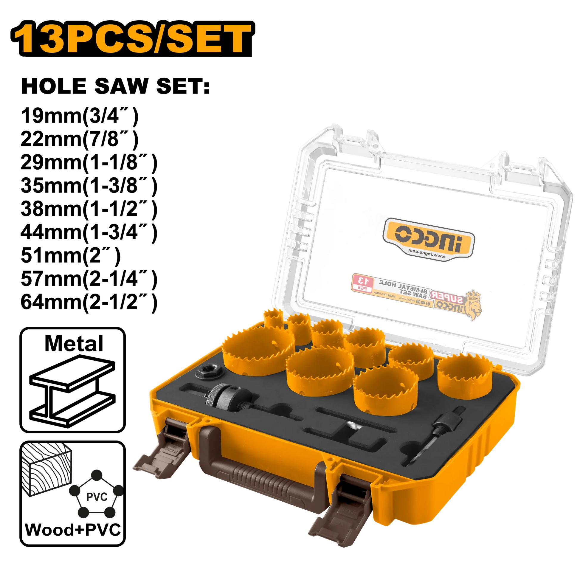 AKH0132 Bi-Metal Hole Saw Set – Heavy Duty Cutting Kit