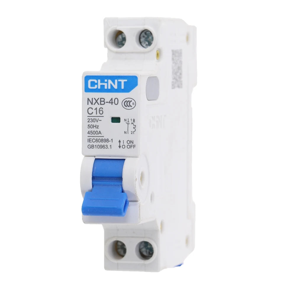 Chint NXB-63 1P C2 Miniature Circuit Breaker – 2A, 6kA Breaking Capacity, Single Pole MCB for Overload & Short Circuit Protection