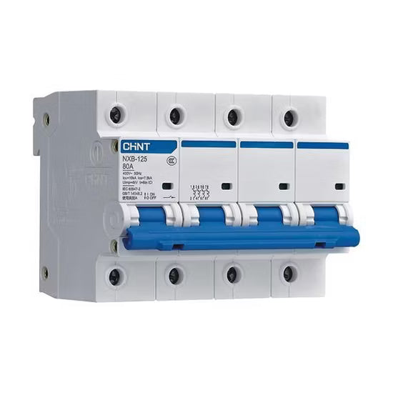 Chint NXB-125 4P C125 Miniature Circuit Breaker – 125A, 10kA Breaking Capacity, Type C Curve, 4 Pole MCB for Maximum Load Three-Phase + Neutral Protection