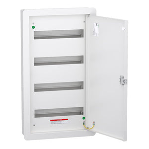 Schneider Electric DBSeT DBR416MF 100A Flush-Mount Distribution Board – 4-Row, 64-Module