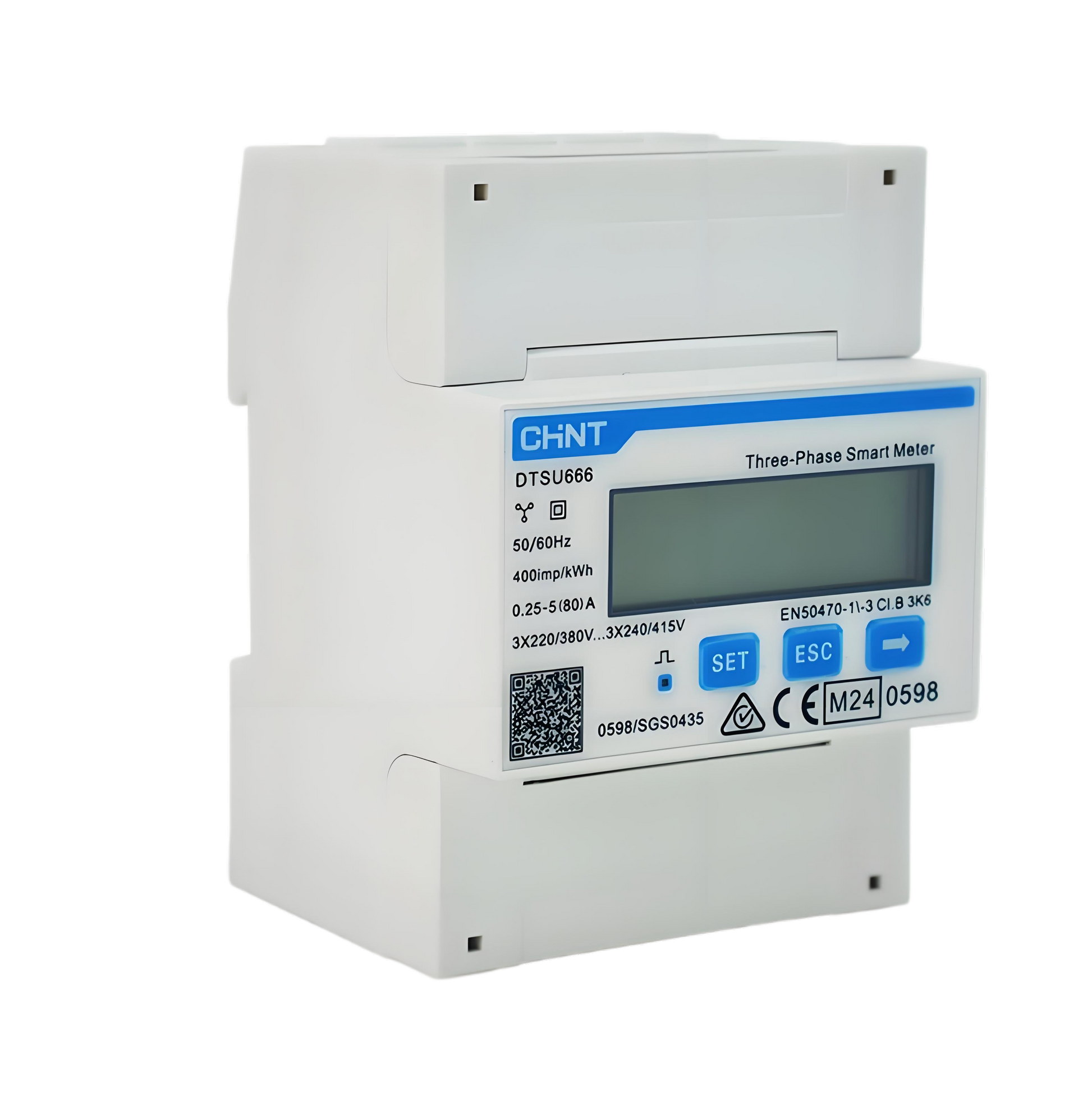CHINT DTSU666 DIN-Rail Three Phase Energy Meter 3×230/400V 5(80)A Digital kWh Meter Cat. #195291