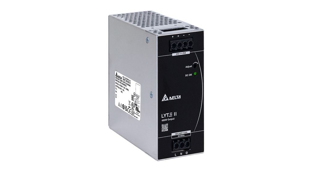 Delta DRL-24V480W1EN – 24V DC 480W 20A DIN Rail Power Supply