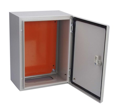 300×250×200 mm Steel Electrical Enclosure – IP65 Wall-Mount Metal Control Box with Lockable Door & Gland Plate