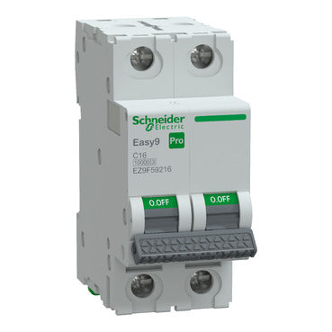 EZ9F56220 – Schneider Easy9 Miniature Circuit Breaker  20A, 2 Pole, C Curve, 6000A Breaking Capacity