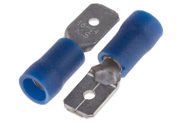 MDD2-110 Male Quick Disconnect Terminal – 1.5–2.5 mm² (16–14 AWG), Blue Vinyl-Insulated