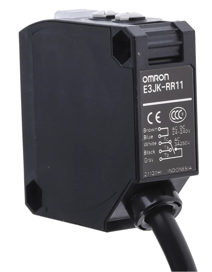 Omron E3JK-RR11 2M Retro-Reflective Photoelectric Sensor 24-240 VAC/DC Relay Output 2 m Cable