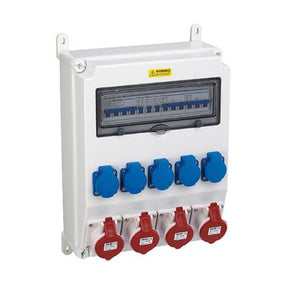 H335317 Waterproof Industrial Socket Distribution Box 2×32A 3-Pin + 2×16A Industrial + 2×32A 4-Pin + 2×32A 5-Pin