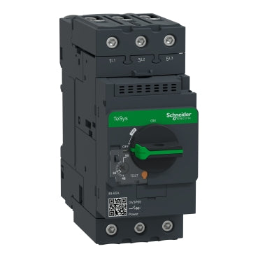 Motor Circuit Breaker (MPCB), 3P, Adjustable 37–50A, Thermal-Magnetic Protection, TeSys GV3 – Schneider Electric GV3P50