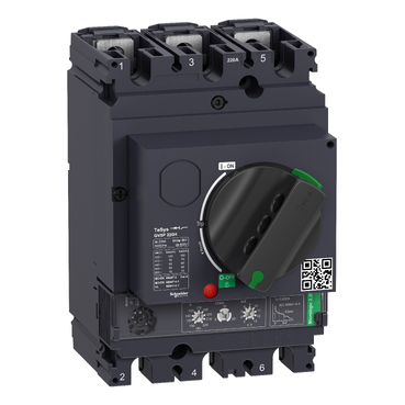 Motor Circuit Breaker (MPCB), 3P, Adjustable Up to 220A, Thermal-Magnetic Protection, High Breaking Capacity, TeSys GV5 – Schneider Electric GV5P220H