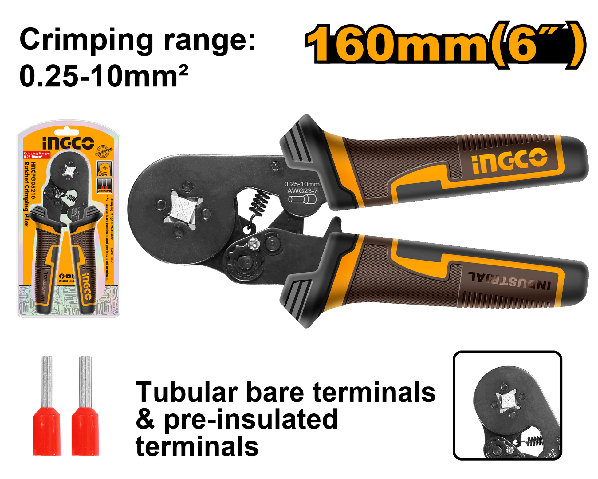 HRCPG05210 Ratchet Crimping Plier – Professional Cable Crimper