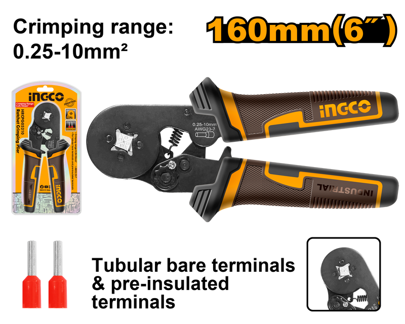 HRCPG05210 Ratchet Crimping Plier – Professional Cable Crimper