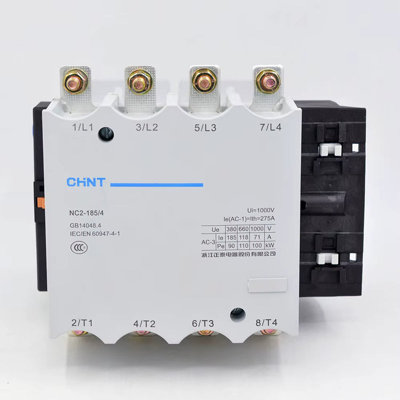 CHINT NC2-185/4 AC Contactor for Three-Phase Motor Control and Power Switching