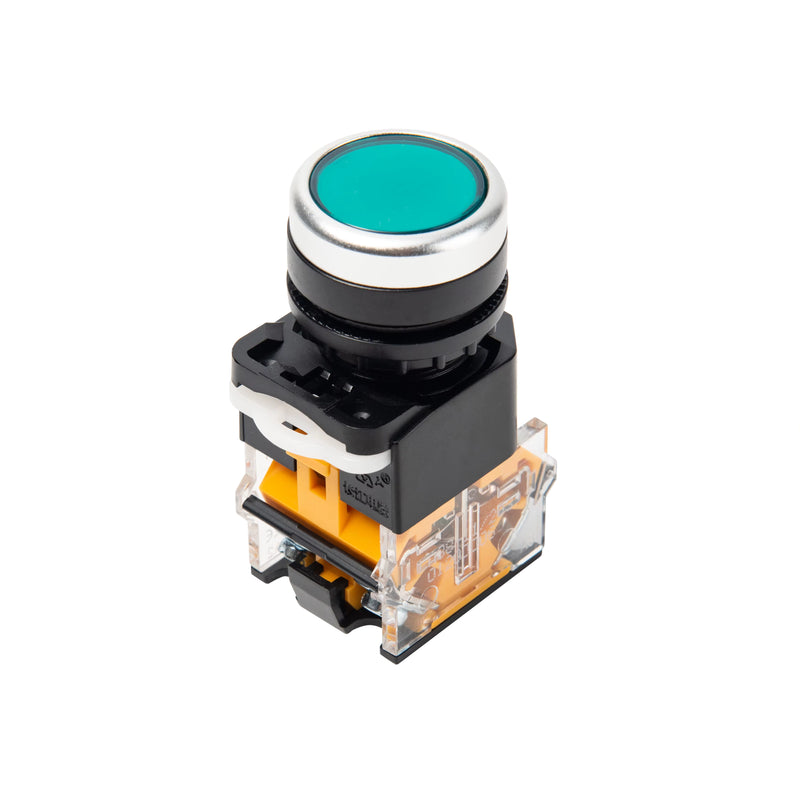 Self-Latching Push Button Green LA38-11T
