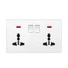 UNO Double Socket 13A Twin Switched Wall Outlet for Residential and Commercial Use