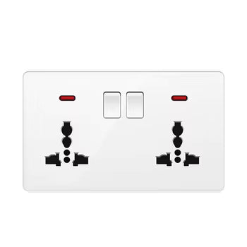 UNO Double Socket 13A Twin Switched Wall Outlet for Residential and Commercial Use