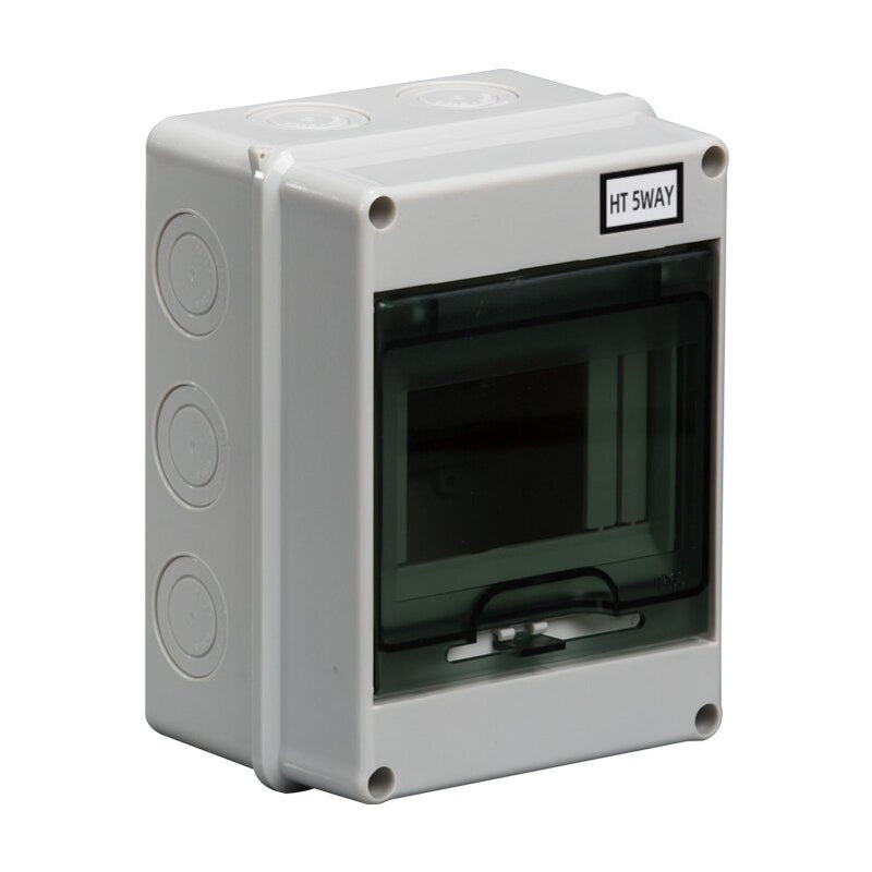 HT5 Waterproof Plastic Consumer Unit Circuit Box IP65 5-Way