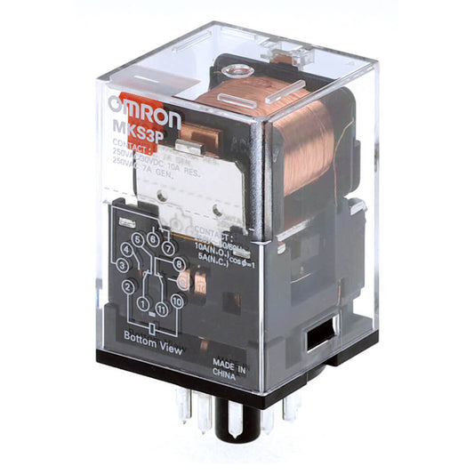 Omron MY4IN 220/240AC (S) 4PDT Miniature Power Relay 230VAC Coil 5 A Plug-In with LED & Test Button