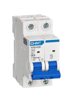 Chint NXB-63 2P C63 Miniature Circuit Breaker – 63A, 6kA Breaking Capacity, Type C Curve, Double Pole MCB for Main Circuit Protection