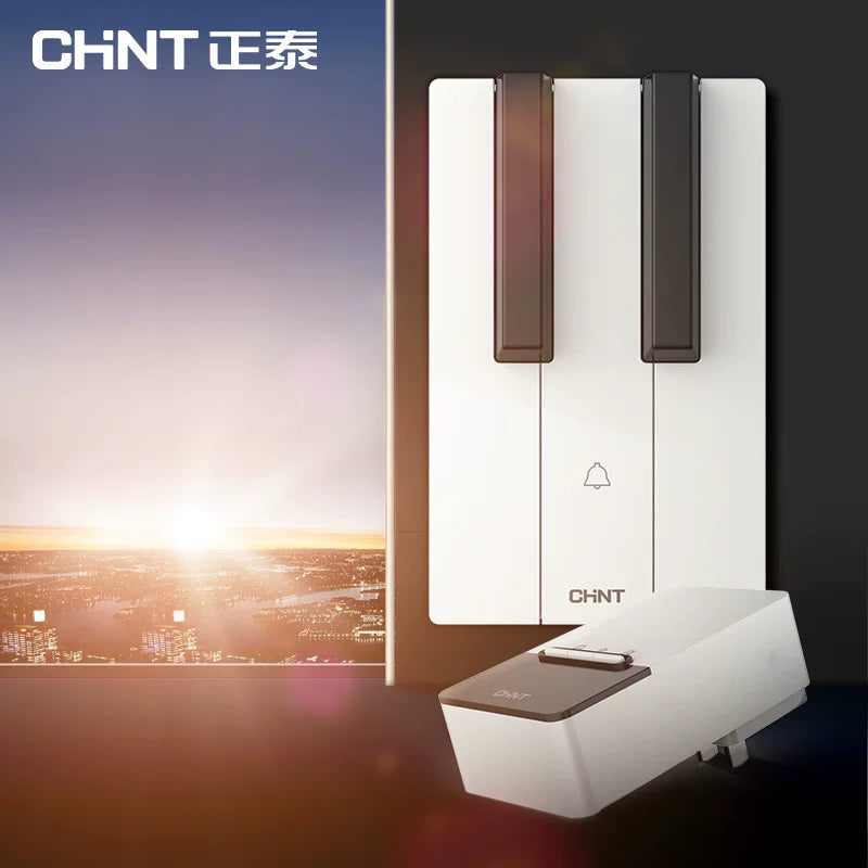 CHINT NEB2-101 Wireless Waterproof Doorbell – 300m Range 110–260V AC Plug-In Receiver Self-Powered Transmitter Single Receiver