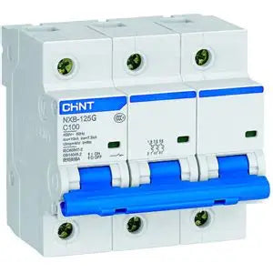 Chint NXB-125 3P C125 Miniature Circuit Breaker – 125A, 10kA Breaking Capacity, Type C Curve, 3 Pole MCB for Heavy-Duty Three-Phase Protection