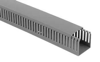 Grey Slotted Trunking 40×40 mm – 2 Meters per Piece | Industrial PVC Cable Duct