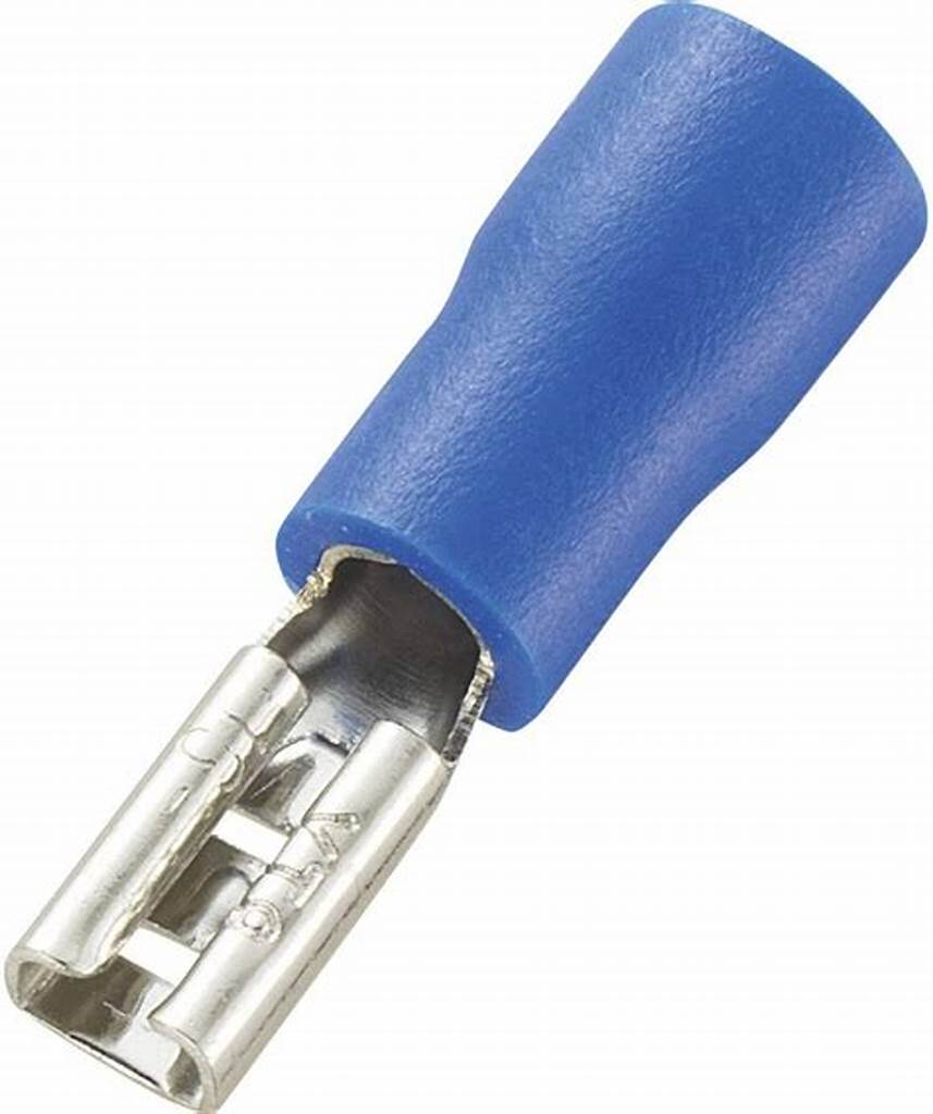 FDD2-187 Female Quick Disconnect Terminal – 1.5–2.5 mm² (16–14 AWG), Blue Vinyl-Insulated