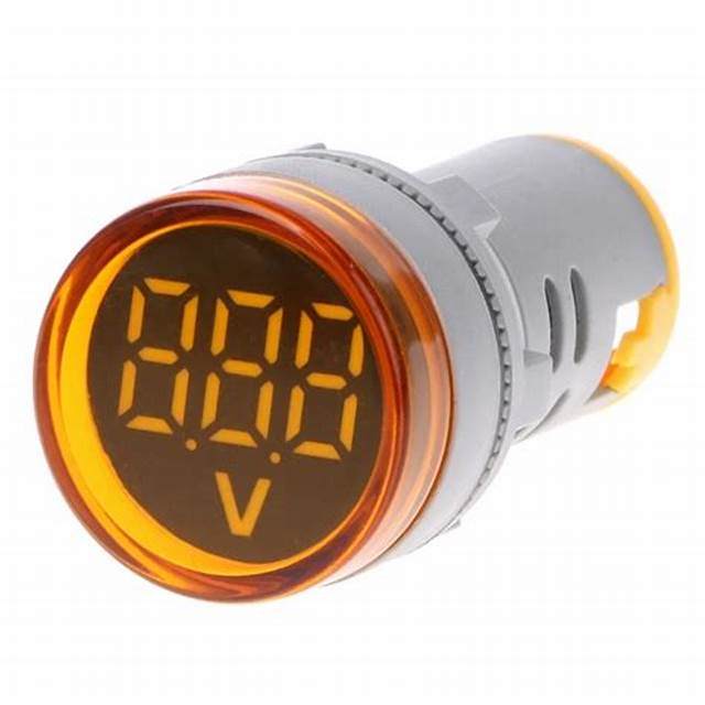 UNO Yellow Indicator Light with Digital Voltage Display – 220VAC, 22mm