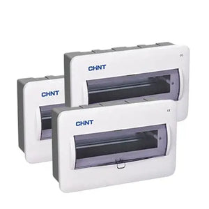 Consumer Unit, Distribution Board – CHINT NX8-12-J, 12-Way, J-Type Special Variant, NX Series, Plastic Enclosure, DIN Rail Mount, IP40, Part No. 216034