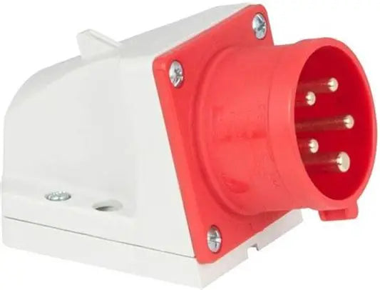 16A 5-Pin Wall Mount Industrial Male Plug | IP44 | 3P+N+E | Fixed Power Inlet