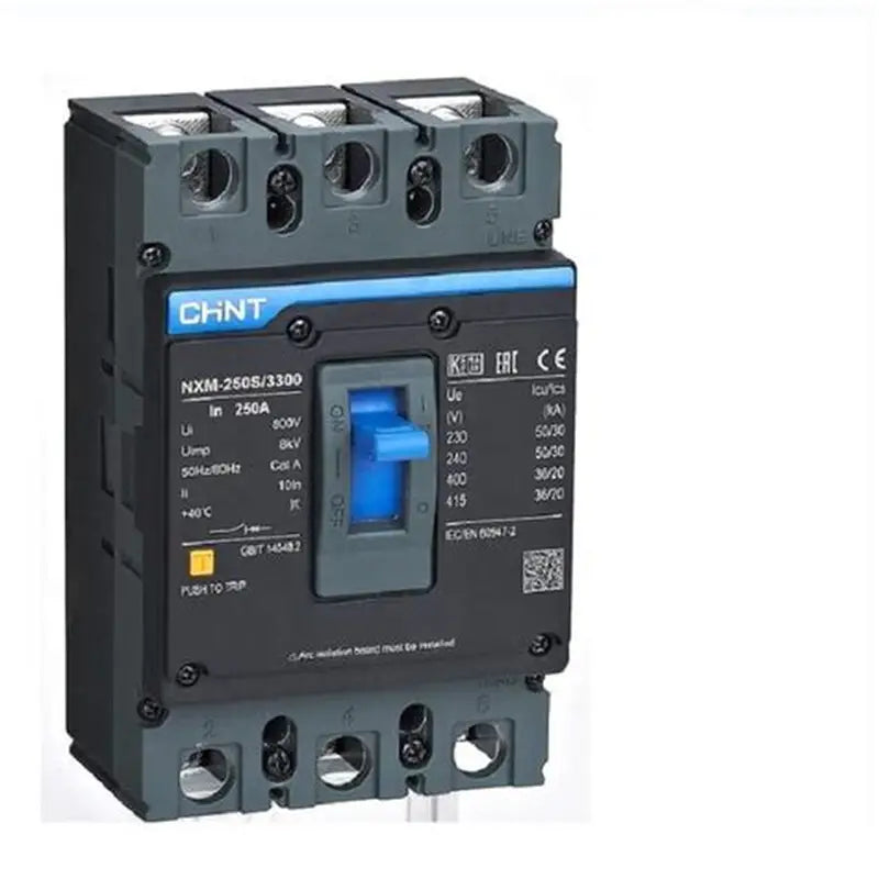 Chint NXM-125S/3300 63A 3-Pole MCCB – Thermal-Magnetic Trip, 36kA Breaking Capacity, 690V AC Rated, IEC 60947-2 Compliant