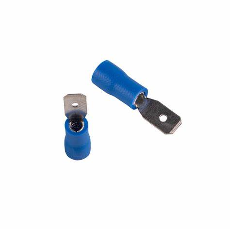 MDD2-110 Male Quick Disconnect Terminal – 1.5–2.5 mm² (16–14 AWG), Blue Vinyl-Insulated
