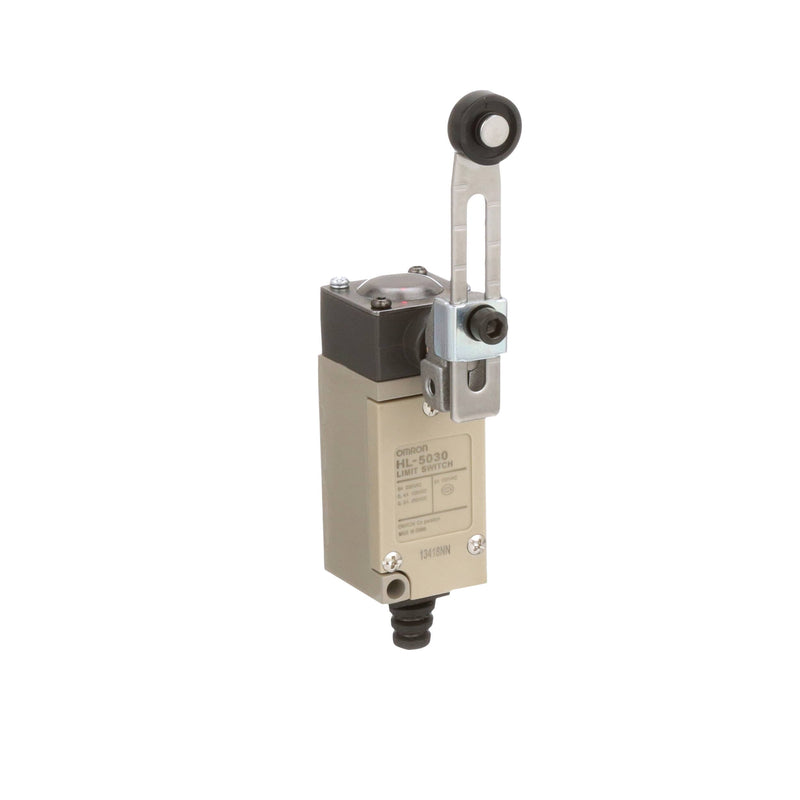 Omron HL-5000-G Industrial Roller Lever Limit Switch — IP65 Rated, Ground Terminal, SPST NO/NC, 250 V AC / 400 mA DC, Robust Snap-Action Control