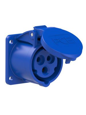 3-Pin 32A Wall Panel-Mount Industrial Socket – IP44 Rated | Surface-Mount Female Power Outlet