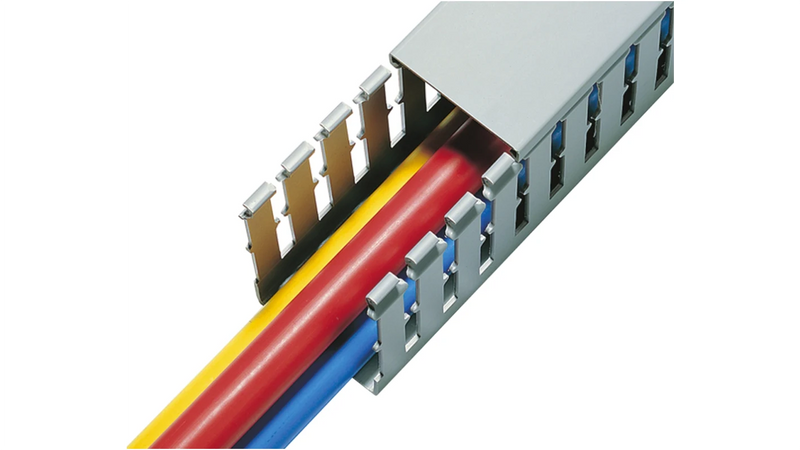 Grey Slotted Trunking 45×45 mm – 2 Meters per Piece | Heavy-Duty PVC Wiring Duct