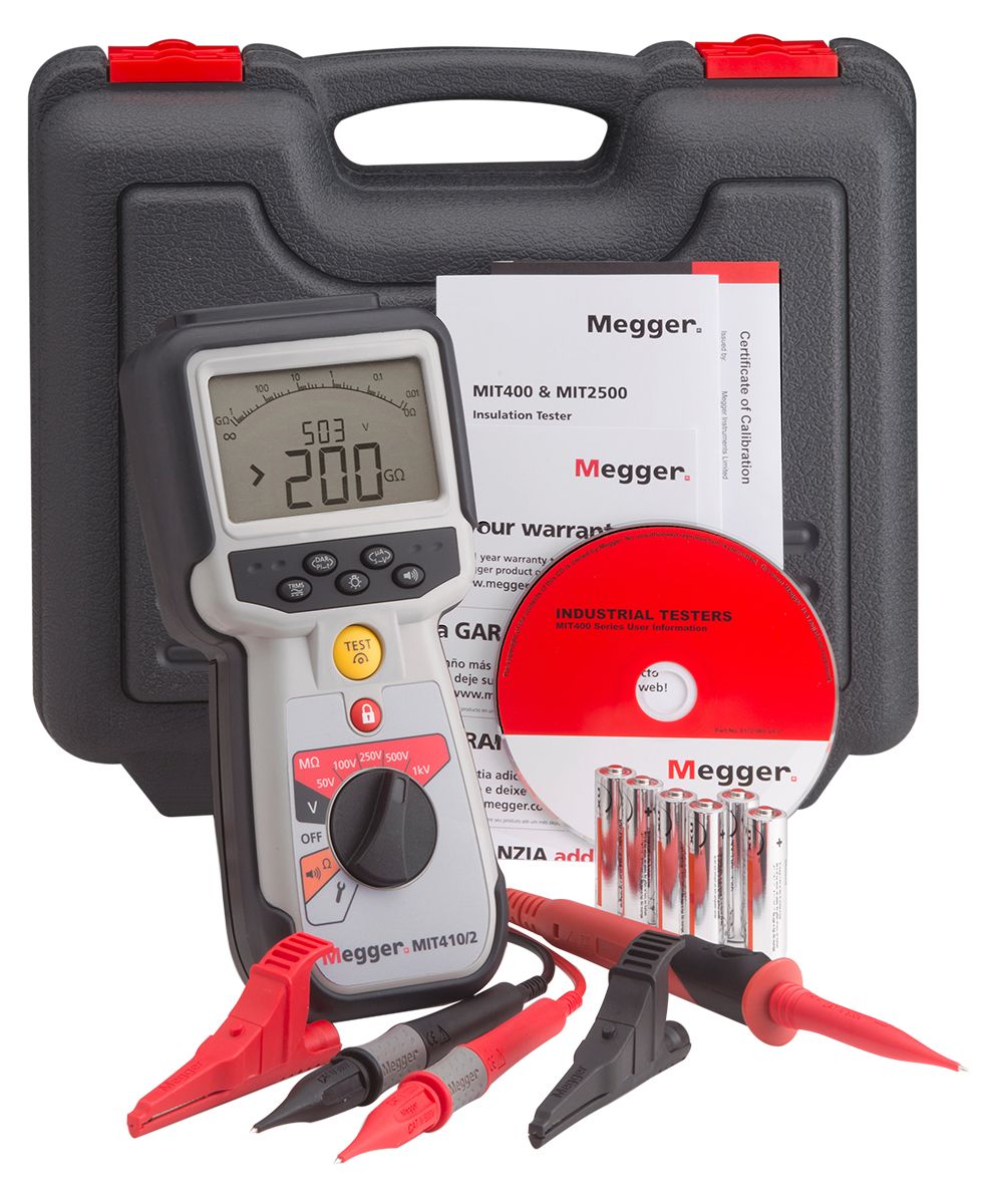 Megger MIT410-2 Insulation Resistance Tester, CAT IV Digital Insulation Tester for Electrical Maintenance