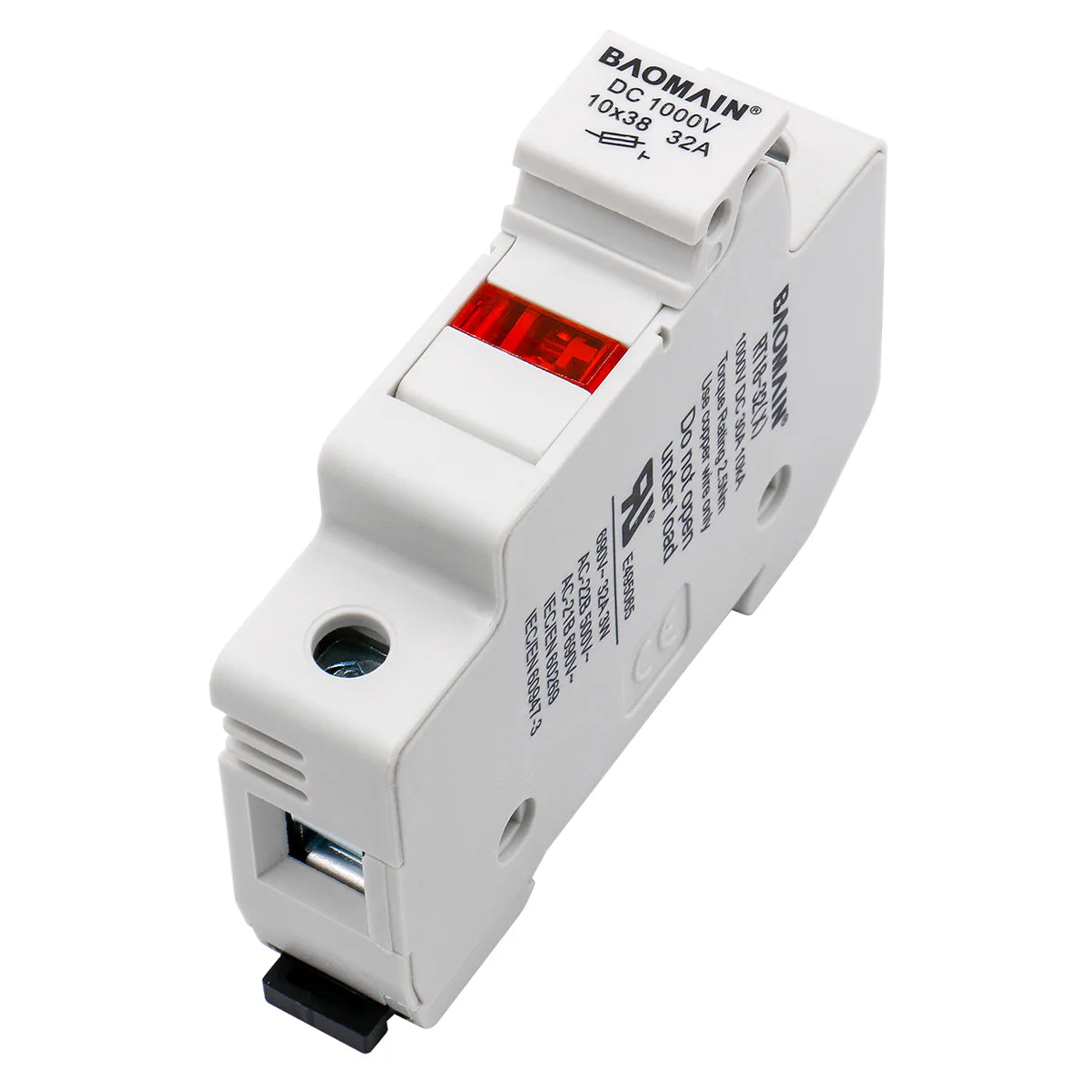 10×38mm DIN Rail Fuse Holder