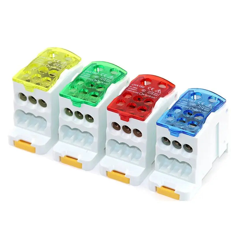 Junction Box UKK 500A – DIN Rail Distribution Terminal Block, 500A, Available in Blue, Yellow, Red & Green