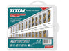 Total 12-Piece HSS Twist Drill Bit Set TACSD0125 – DIN 338, Titanium Coated, Sizes: 2, 2.5, 3, 3, 3.5, 4, 4.5, 5, 5.5, 6, 6.5, 7, 8 mm, for Metal, Wood & Plastic