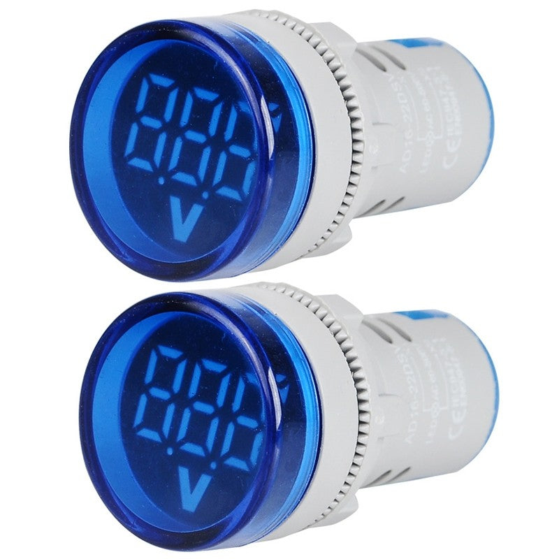 UNO Blue Indicator Light with Digital Voltage Display – 220VAC, 22mm