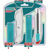 Total 22 Pieces Utility Knife Set – 1 Utility Knife (19 × 61 mm) + 10 Standard Blades + 10 Hook Blades (18 × 100 mm) + 1 Blade Remover, Part No. THT515226