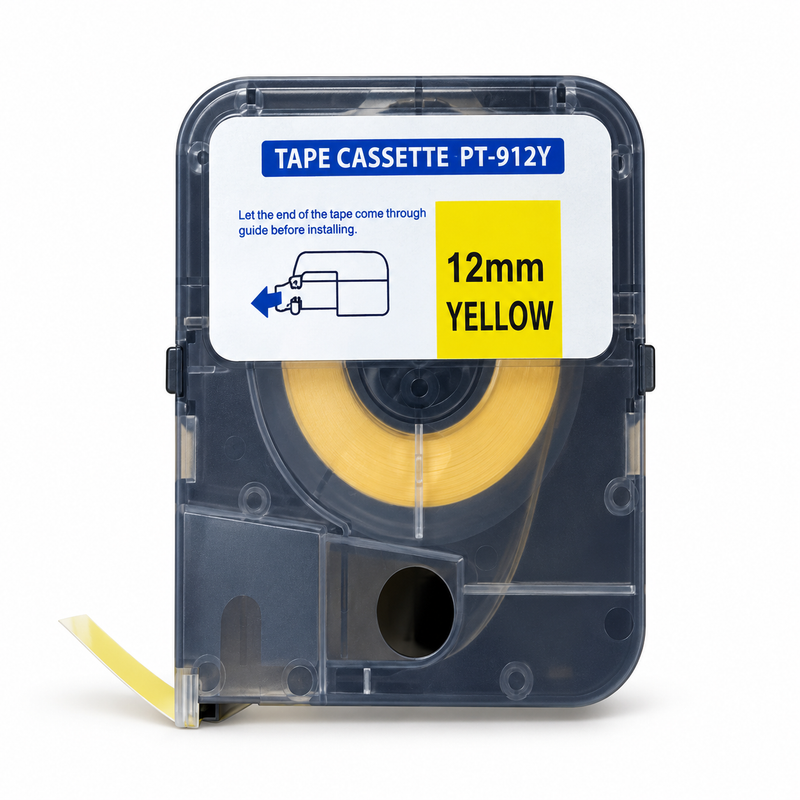 PT1010 Sticker Label Tape – Yellow, 9 mm