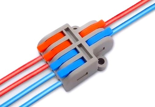 SPL-422 Quick Wire Connector – 4 In / 2 Out Reusable Lever Terminal Block (0.08–4mm²)