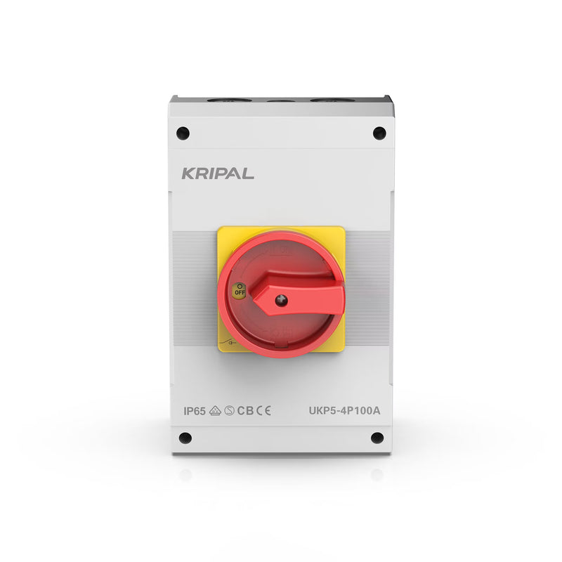 KRIPAL 3-Pole 100 A IP65 Enclosed Rotary Isolator / Load Break Switch, Surface-Mounted, 415 V AC